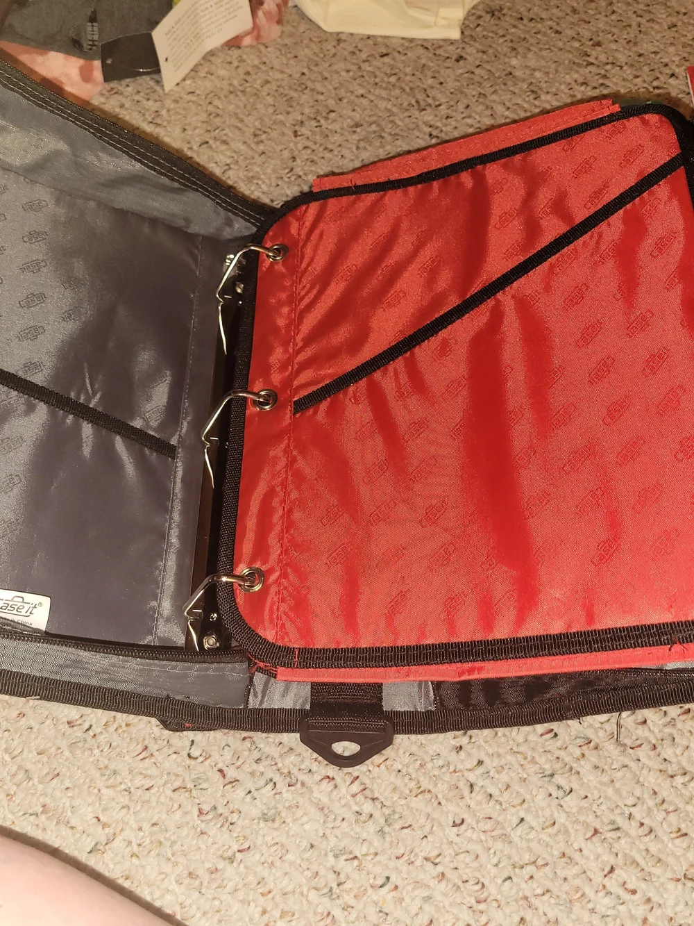 Tech Accessories Organizer Case - Red and Gray